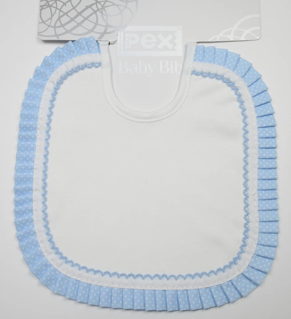 Blue Polka Dot Frill Bib image 0
