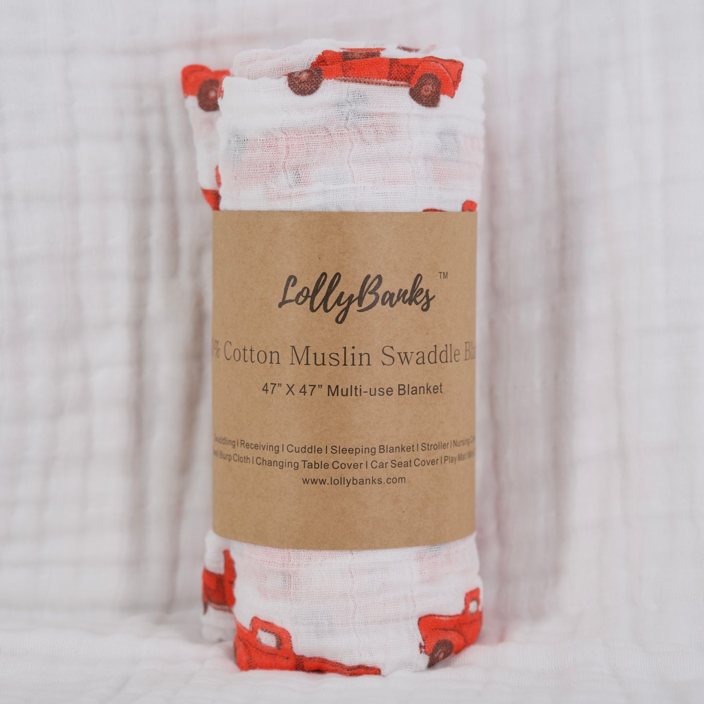 LollyBanks Truckin On Cotton Swaddle image 0