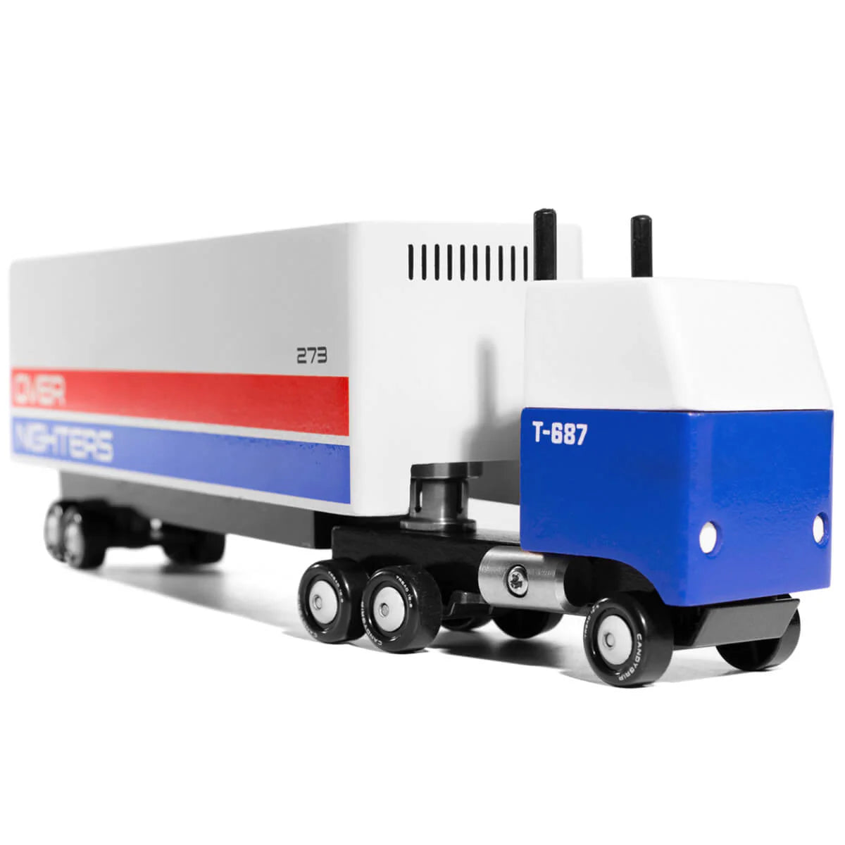 Wooden candylab overnighters truck front view