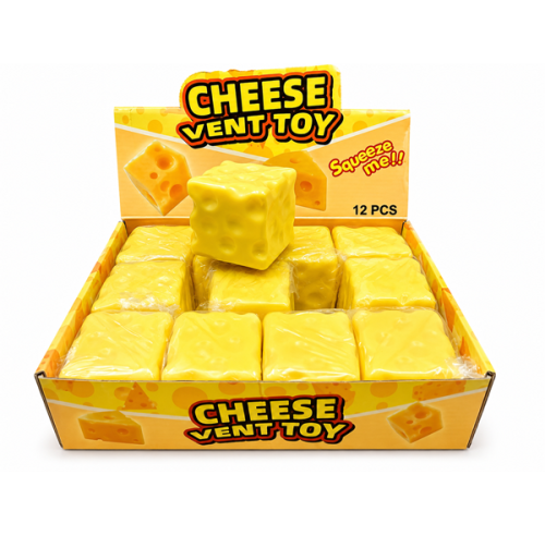 Large 7cm Cheese Cube Squishy Toy