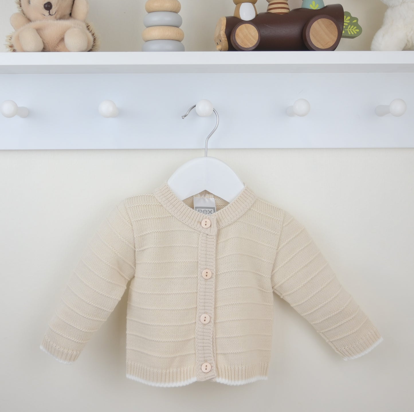 Pex Daniel Baby Cardigan in Natural – soft knitted sweater