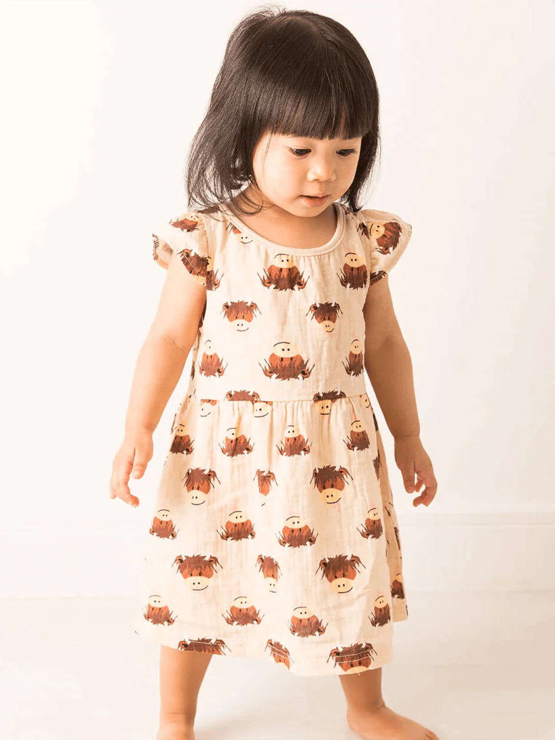 Blade & Rose Neutral Highland Cow Summer Dress