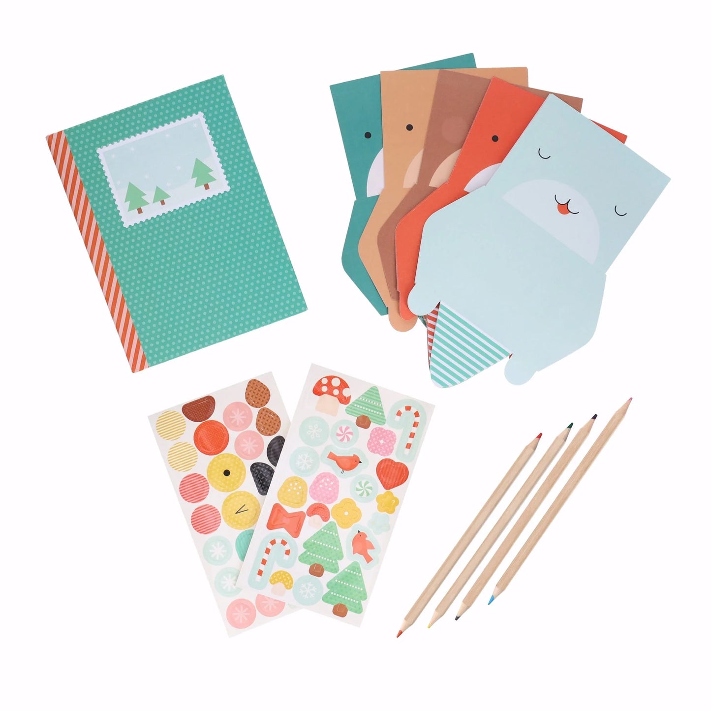 Petit Collage Festive Pals My Stationery Set