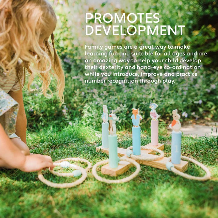 Peter Rabbit™ Wooden Hoopla promotes development