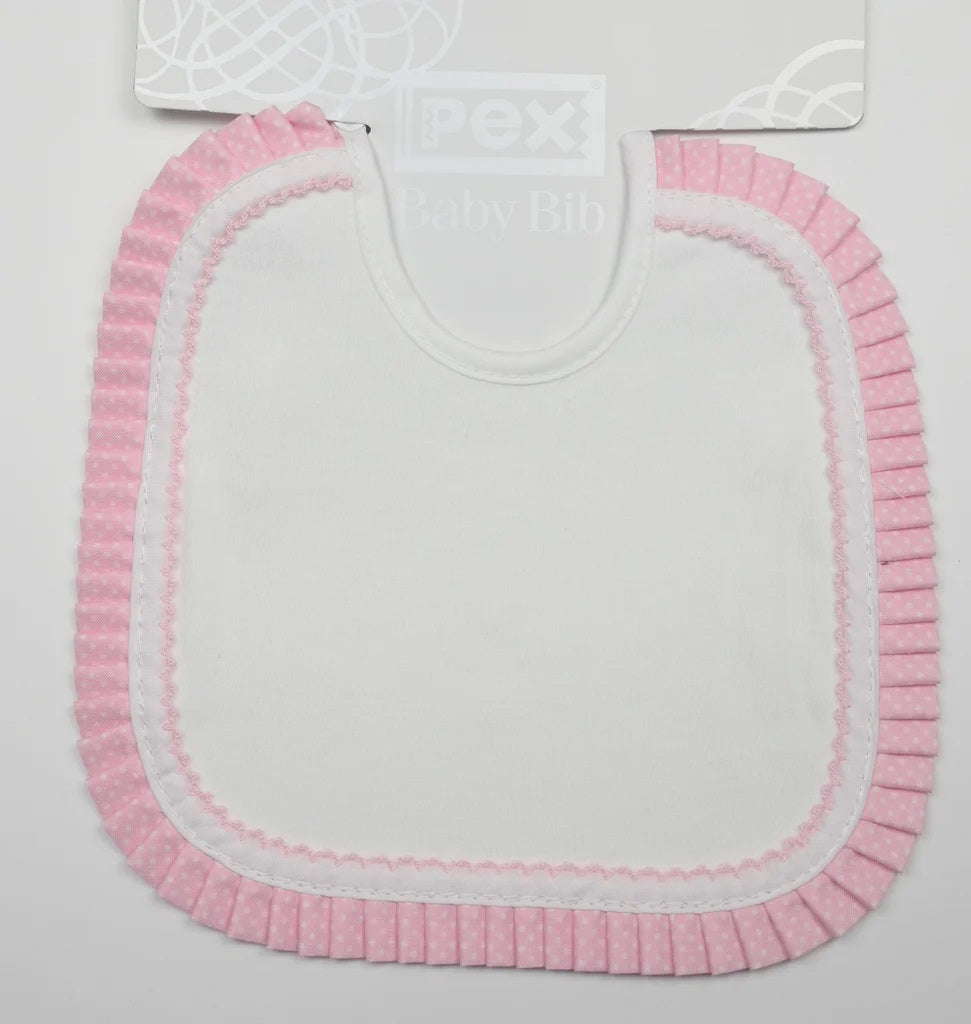 Pink Polka Dot Frill Bib image 0