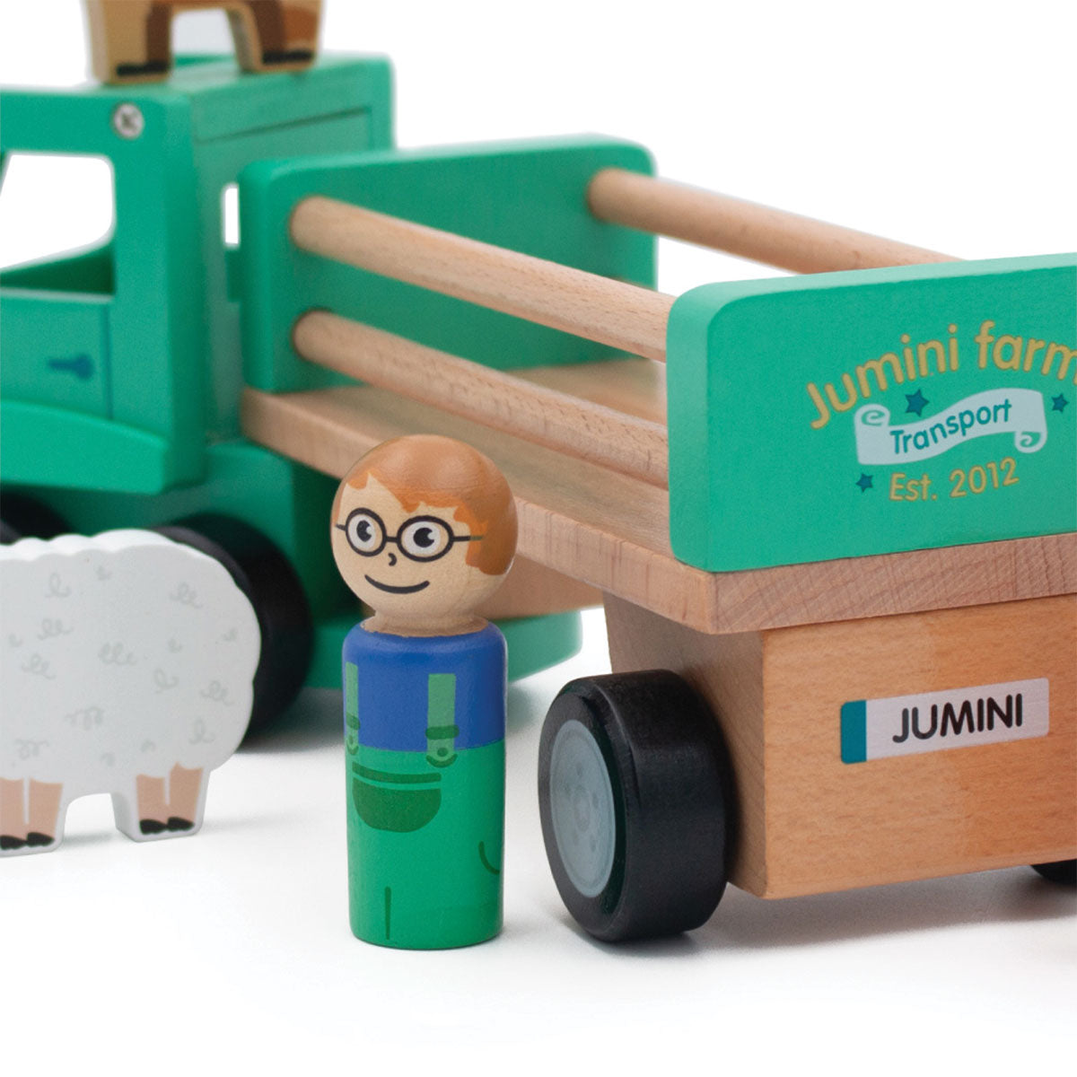 Jumini Wooden Farm Lorry (with animals) image 2