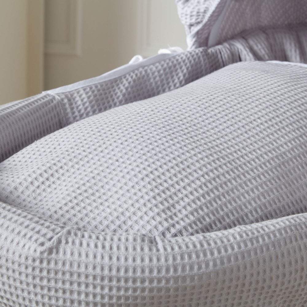 Grey waffle moses basket blanket