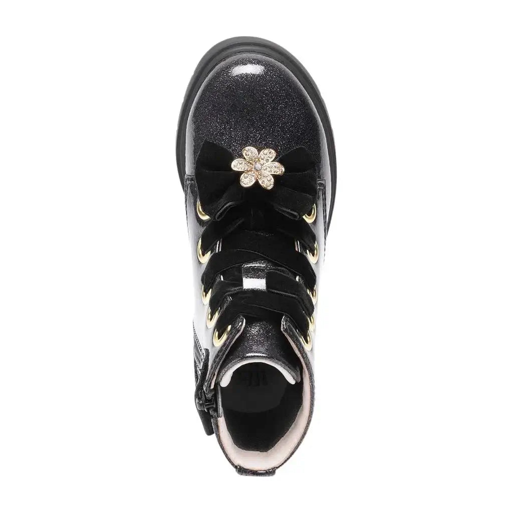 Lelli Kelly LK4331 Fior Di Focco Black Diamante Glitter Ankle Boots Pre-Order