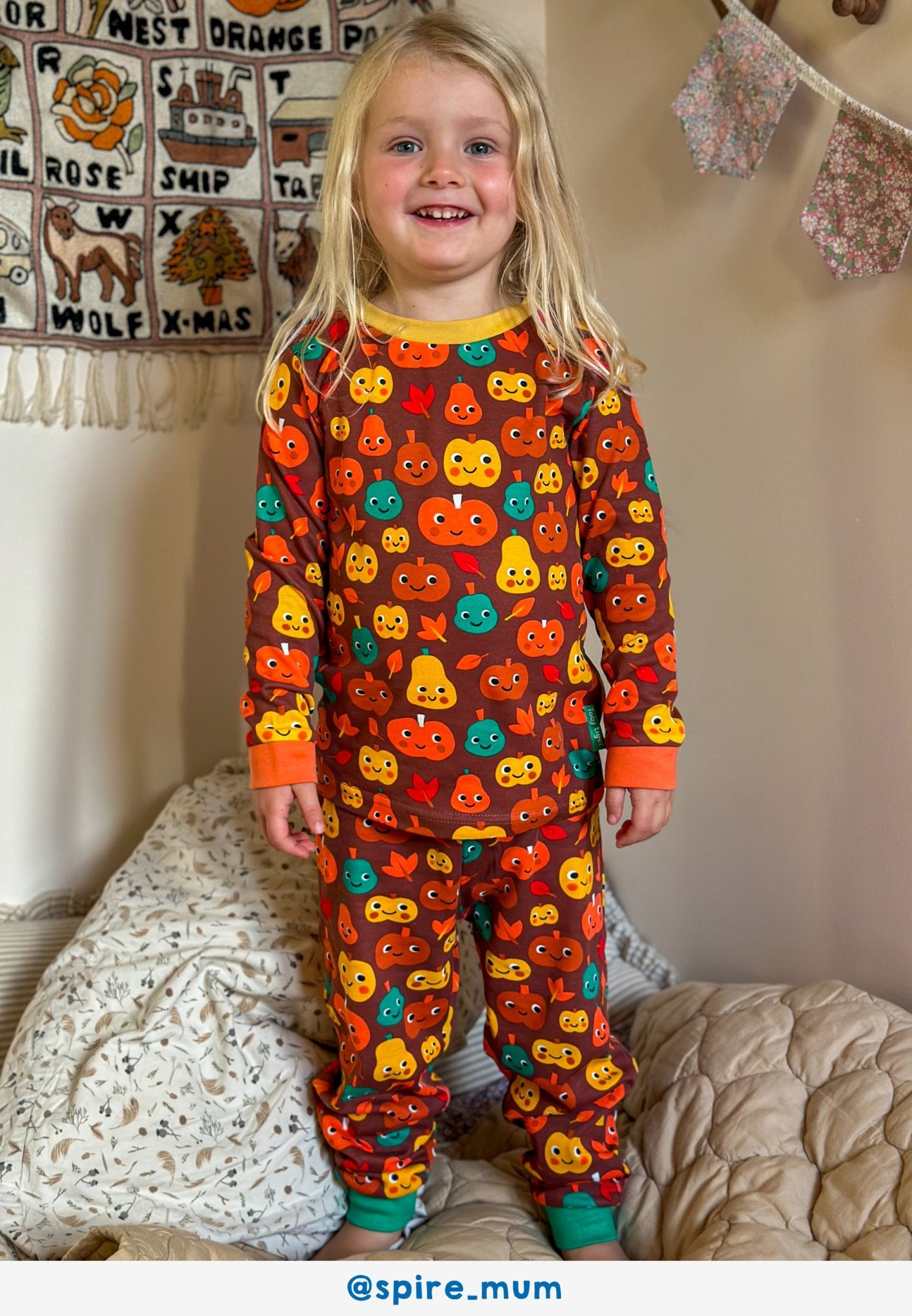Toby Tiger Organic Pumpkin Print Pyjamas