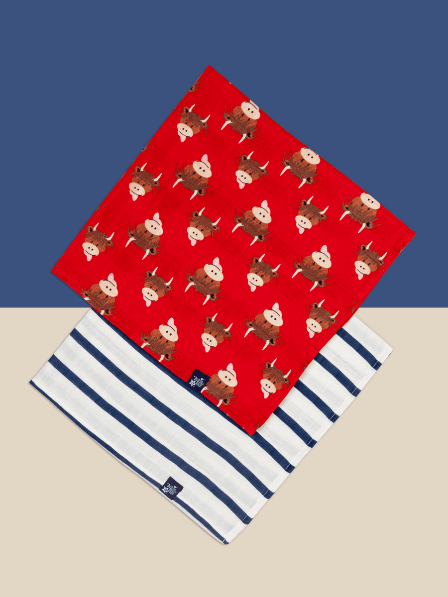 Hamish Highland Cow 2pk Muslin Squares