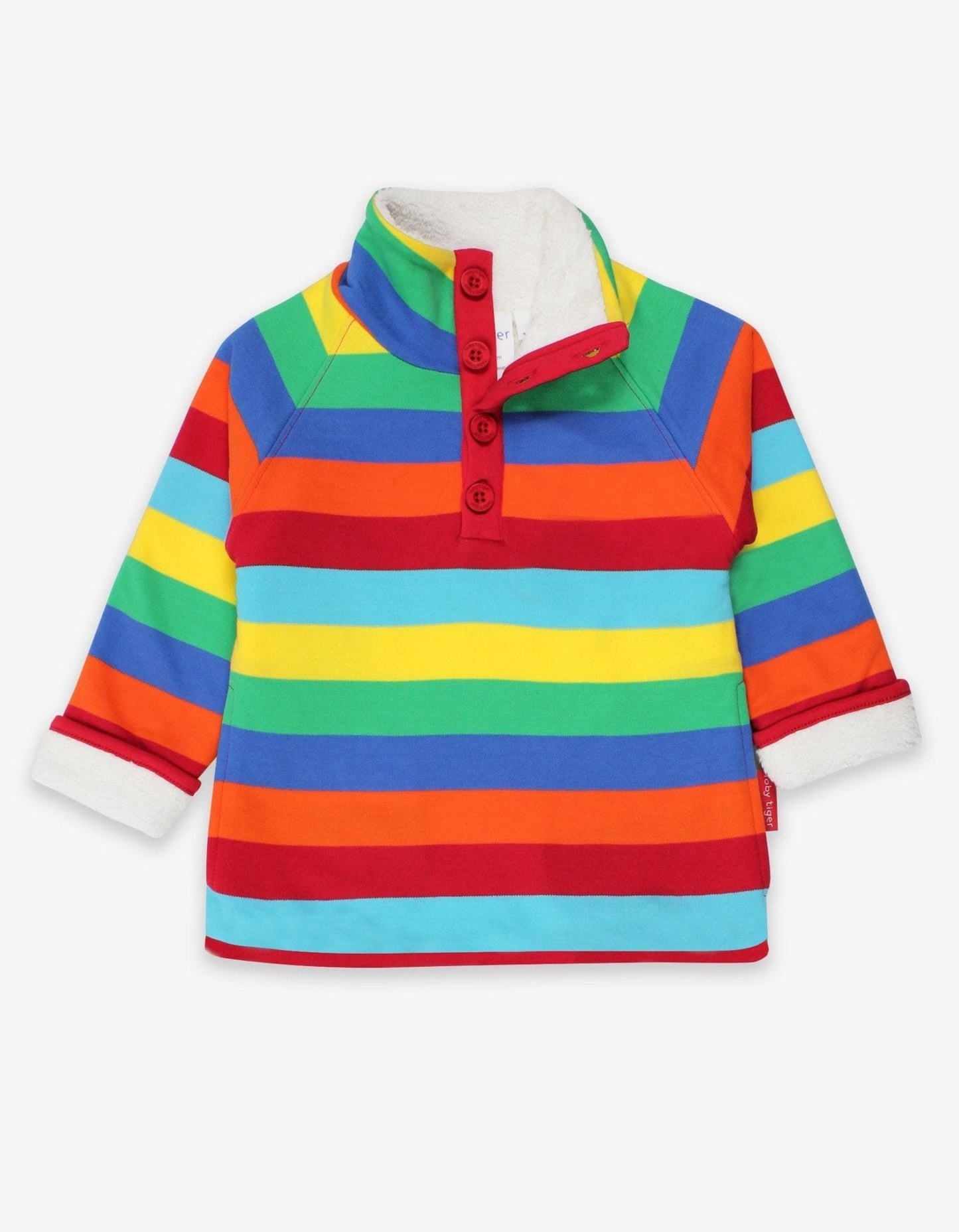 Toby Tiger Organic Multi Stripe Cosy Fleece Sweatshirt