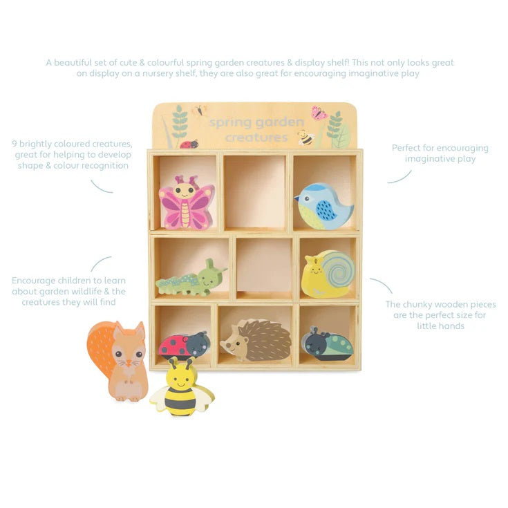Orange Tree Toys Spring Garden Wooden Creatures & Shelf image 1