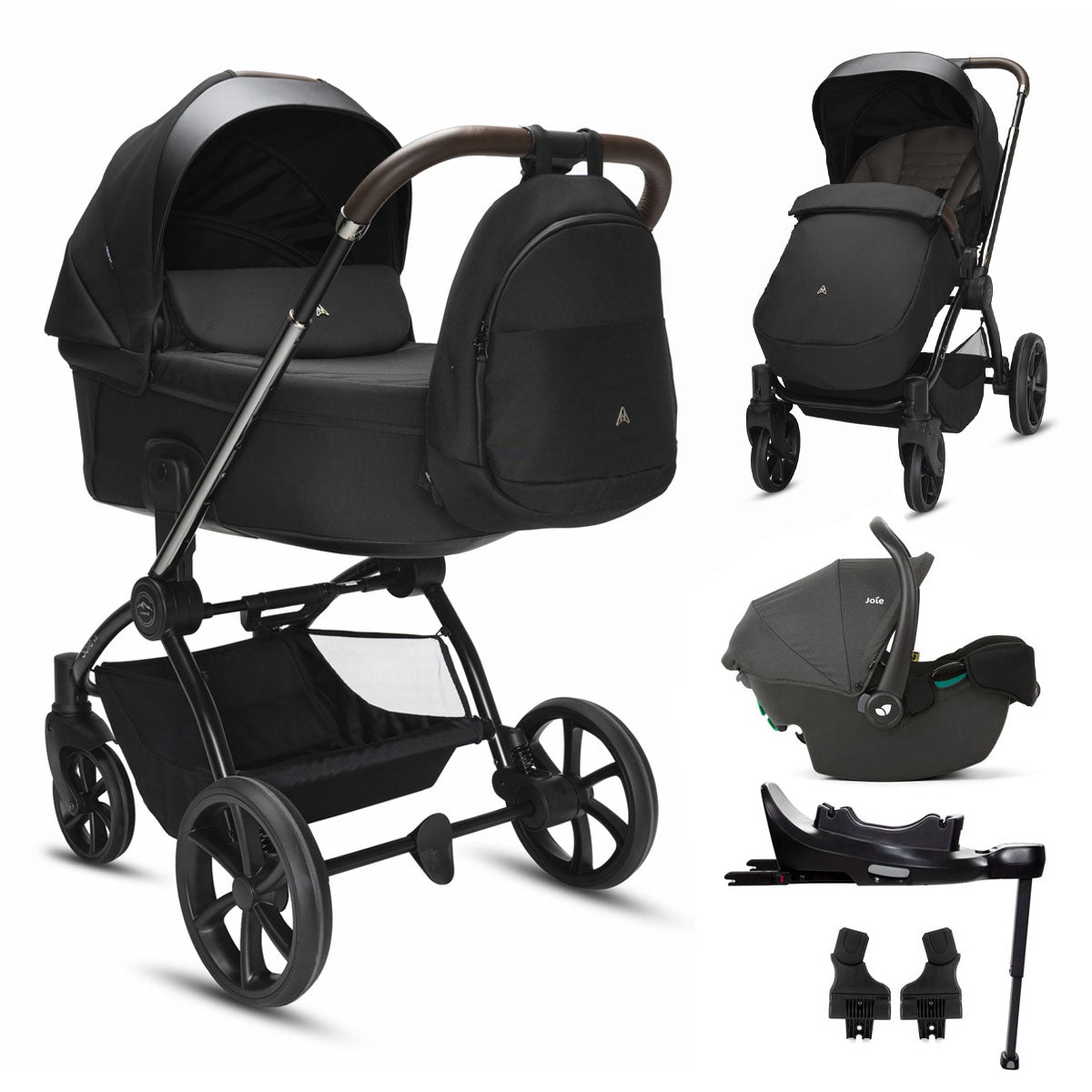 Noordi Sole V3 3in1 with Joie i-Snug2 Car Seat, Slate Black