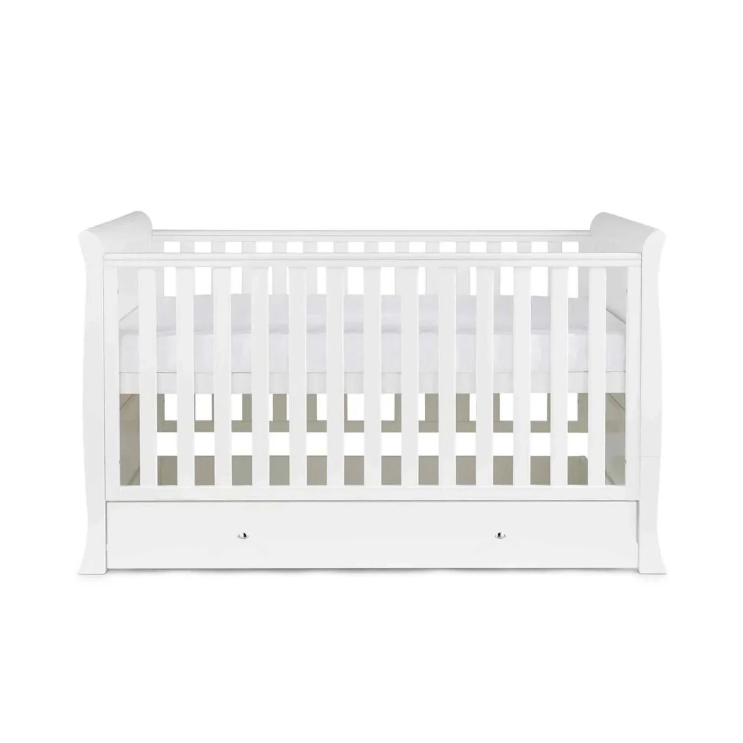 Ickle Bubba Snowdon Classic Cot Bed White - Fibre Mattress