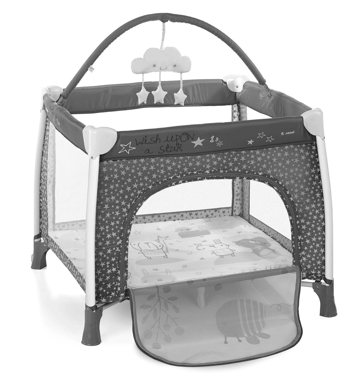 Jané Travel Fun Playpen with Toy Arch & Carry Bag 0 to 3 Years- Star
