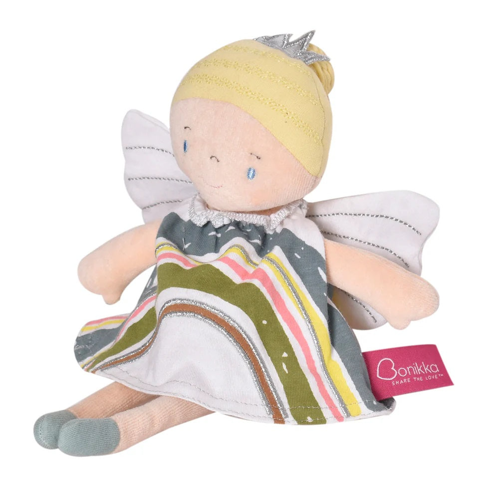 Bonikka Organic Fairy Doll with Blonde Hair in Rainbow Dress image 0