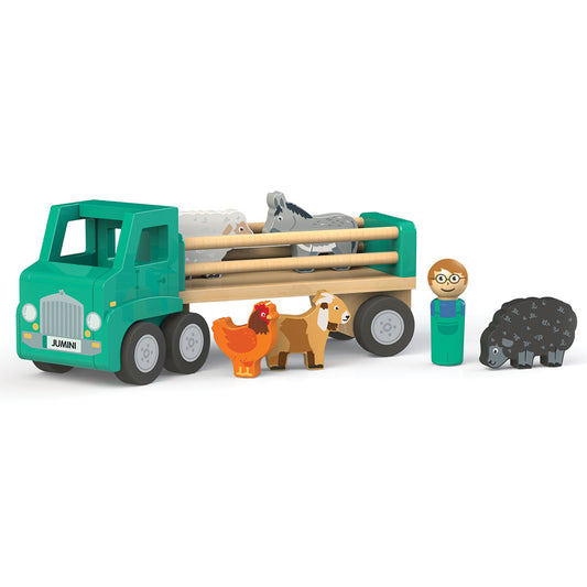 Jumini Wooden Farm Lorry (with animals) image 0