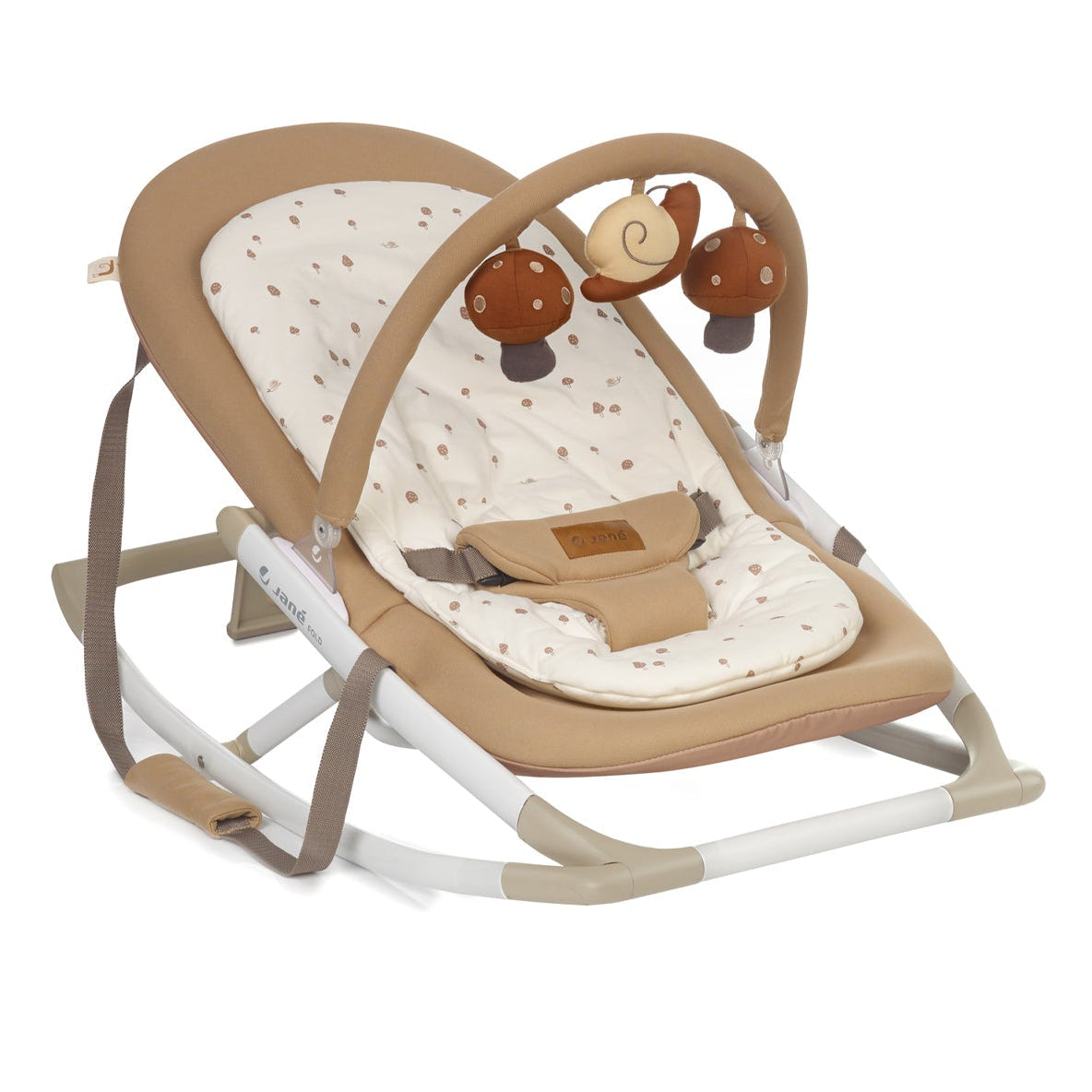 Fold Hammock Baby Rocker with Toy Arch & Reversible Newborn Cushion- Sesame