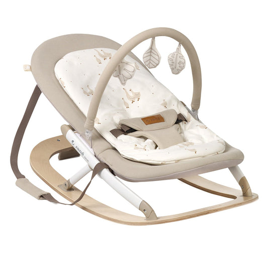 Jane Kalm Wooden Hammock – Natural Birch Rocker with Soft Padded Insert- Desert