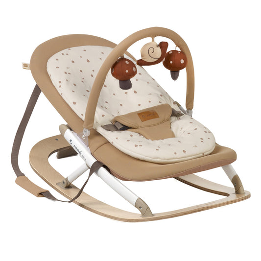 Jane Kalm Wooden Hammock – Natural Birch Rocker with Soft Padded Insert- Sesame