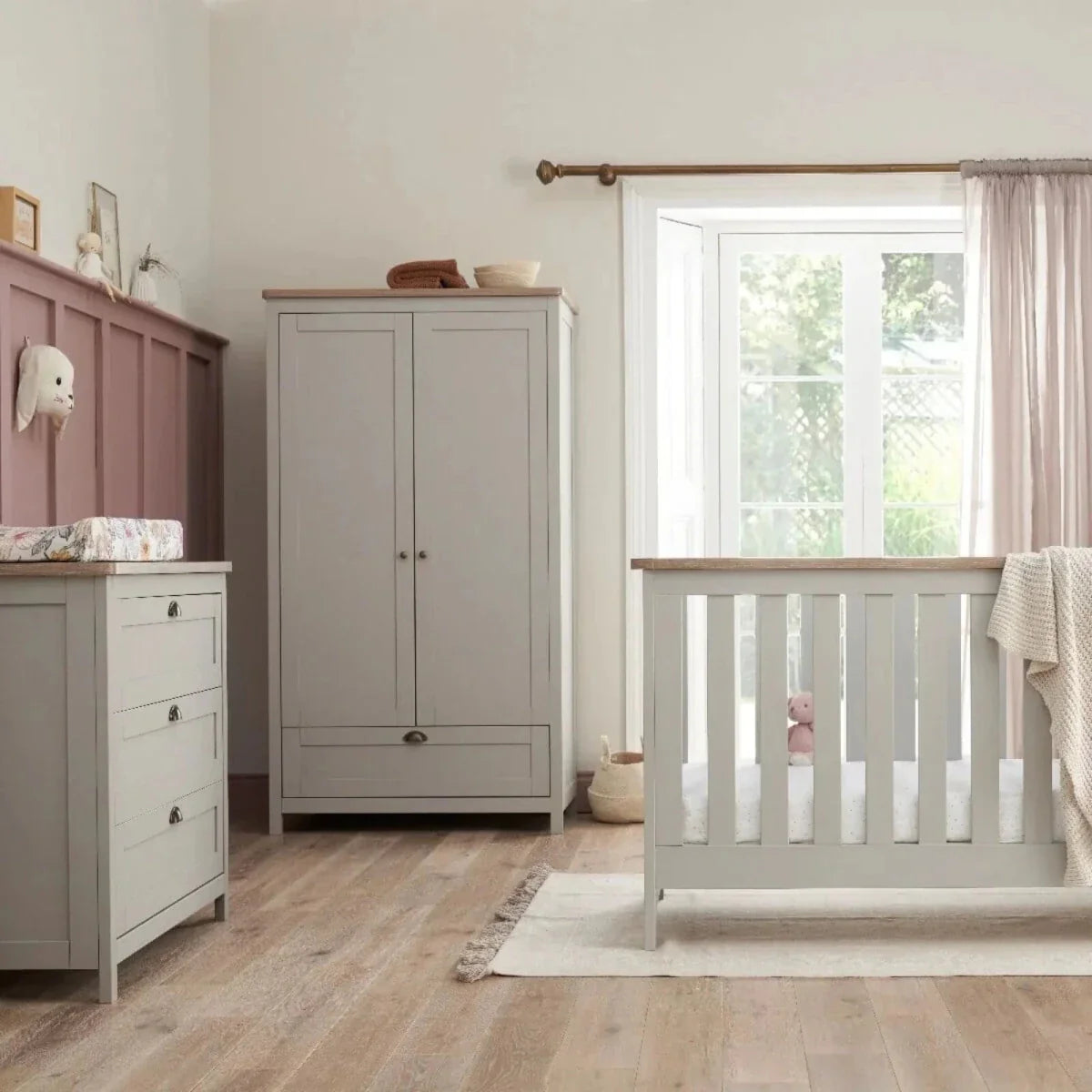 Tutti Bambini Verona 3 pcs Room Set - Dove Grey/Oak