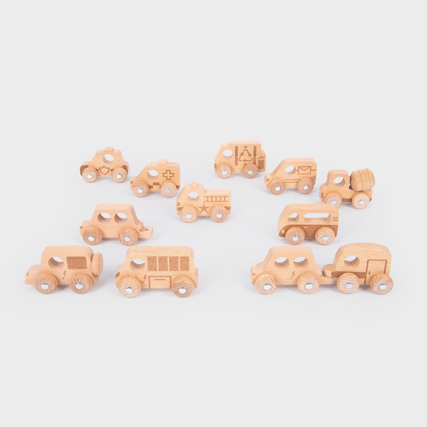Natural Wooden Vehicles Set