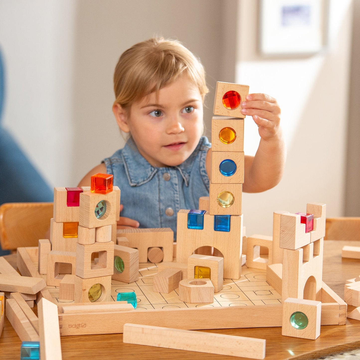 Wooden Building Gem Blocks Super Set
