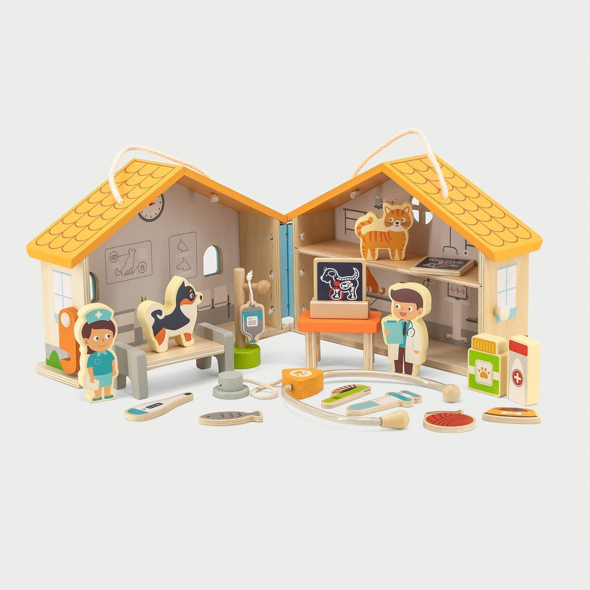 tickit® Wooden Pet Hospital & Vet Clinic Playset