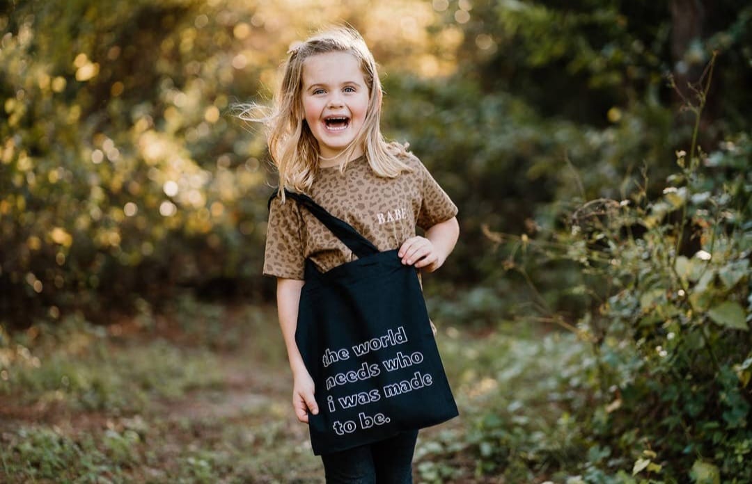 Saved by Grace Co. Kids Slogan Canvas Bag image 0