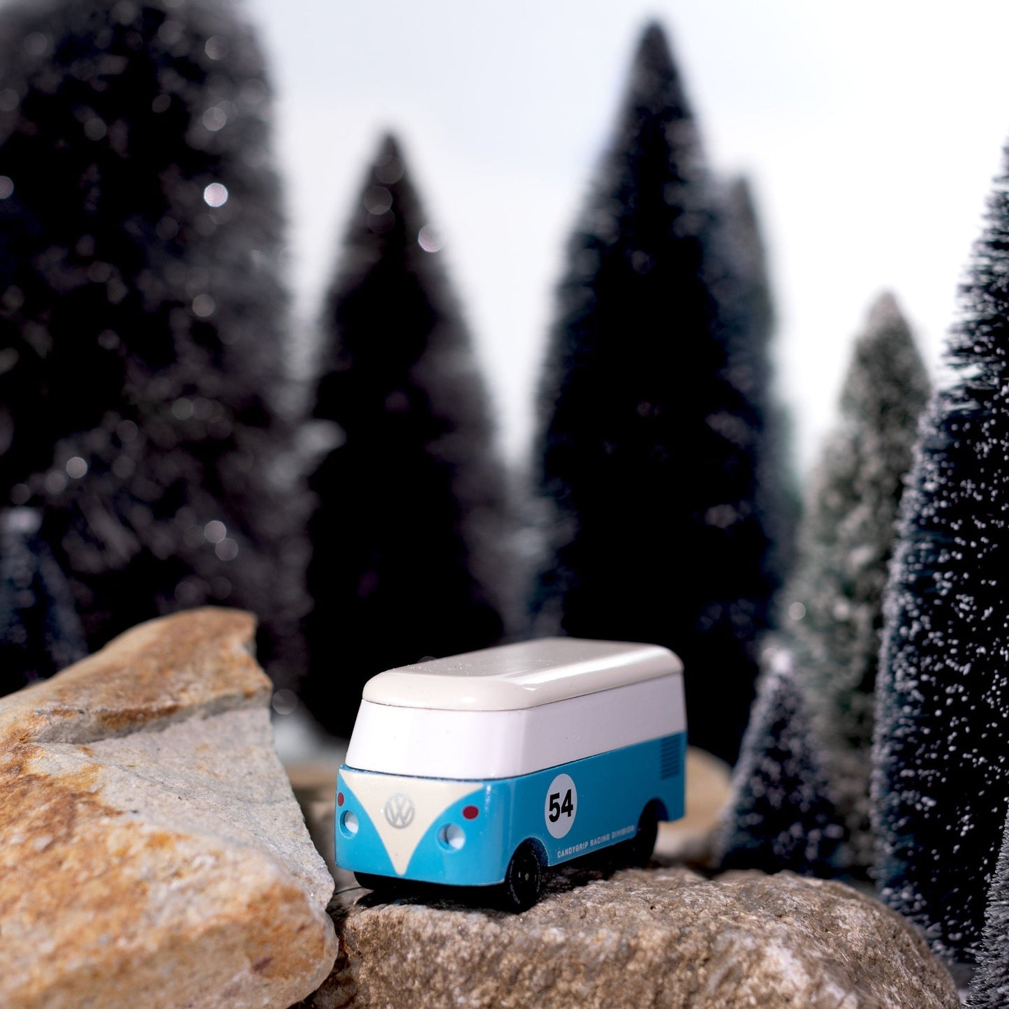 Wooden VW T1 Candyvan Toy Car – Blue 54