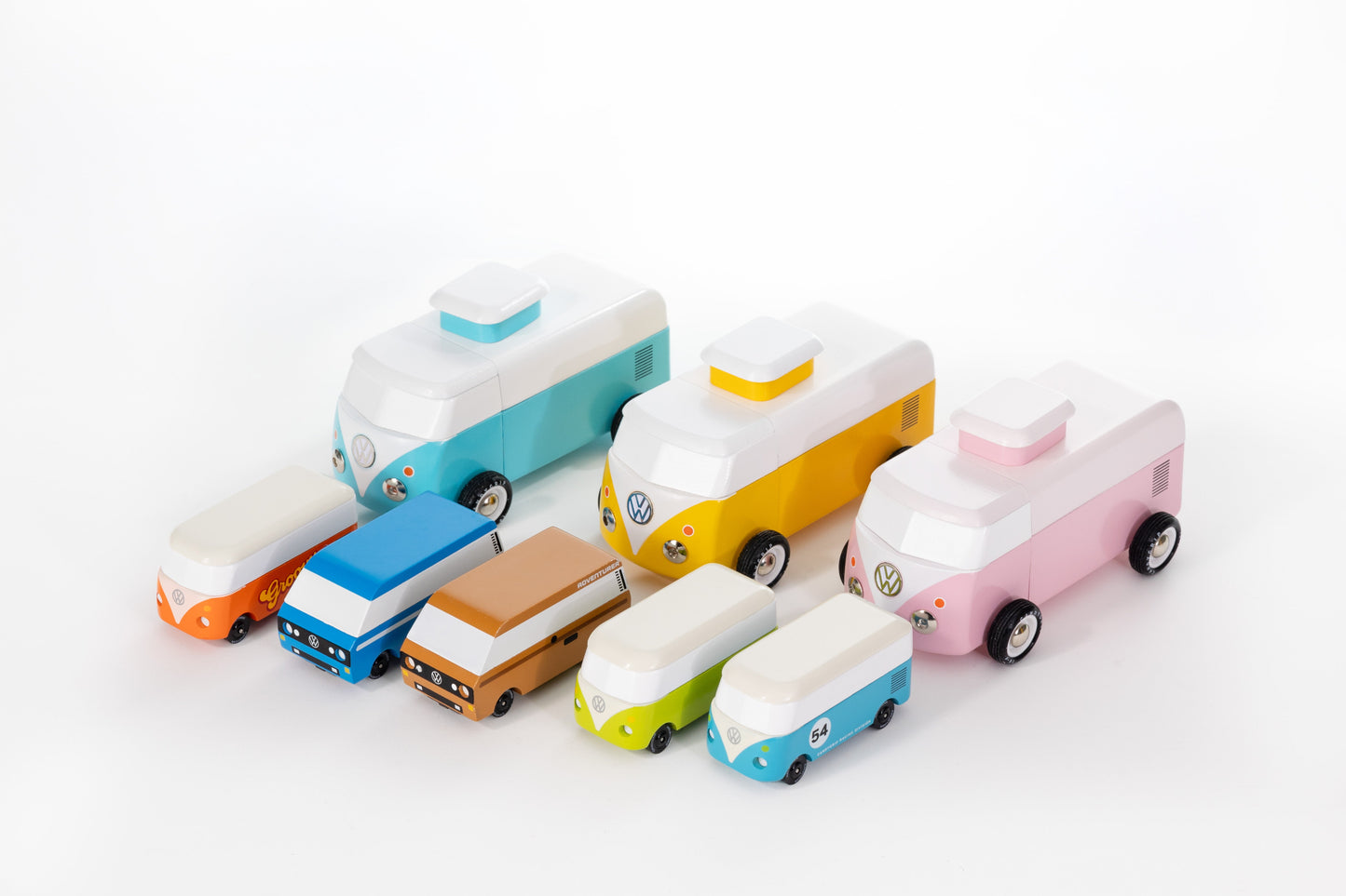 Wooden VW T1 Candyvan Toy Car – Blue 54