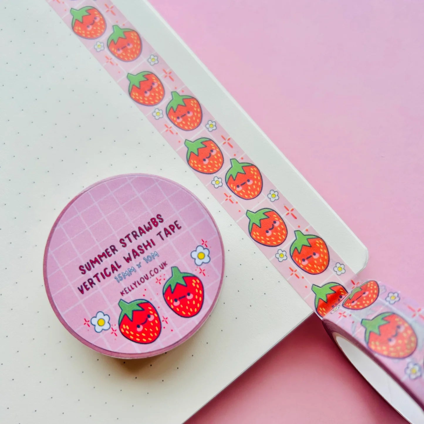 Summer Strawbs Vertical Washing Tape
