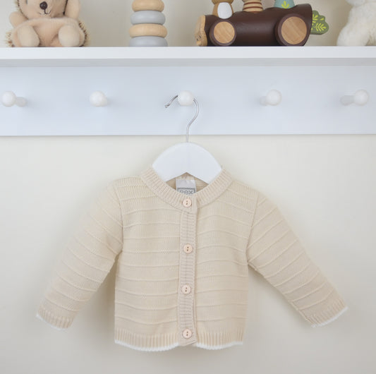 Pex Daniel Baby Cardigan in Natural – soft knitted sweater