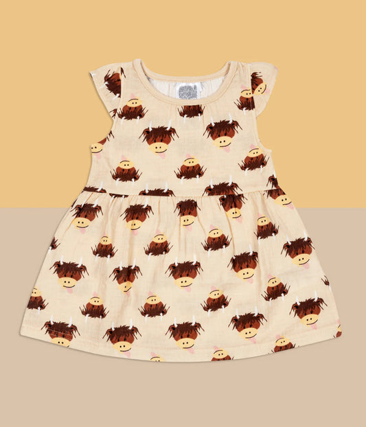 Blade & Rose Neutral Highland Cow Summer Dress
