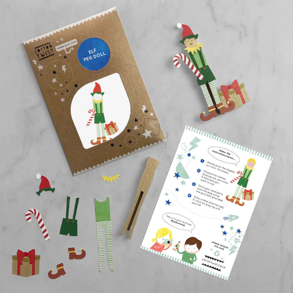 Cotton Twist DIY Elf Peg Doll Kids Craft Kit