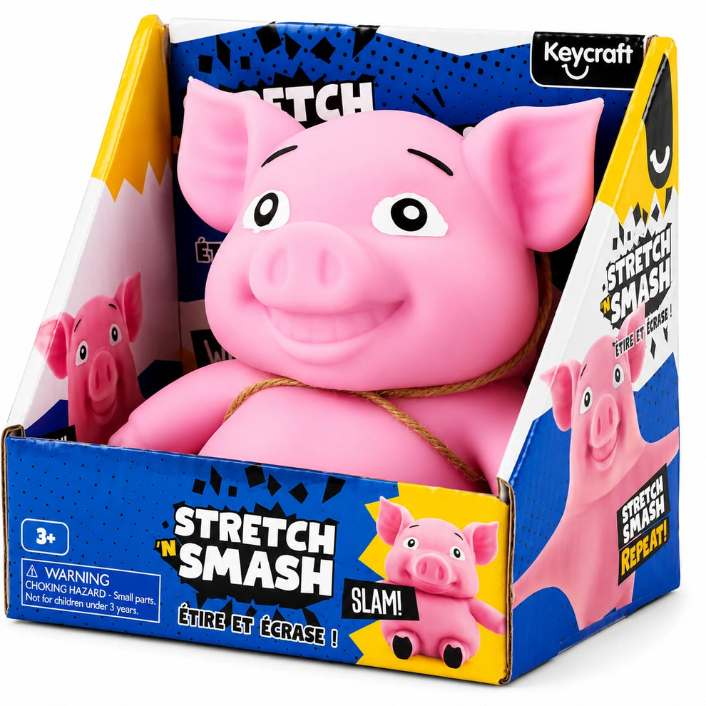 Keycraft stretch and smash squishy pig toy boxed