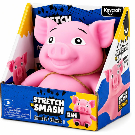 Keycraft stretch and smash squishy pig toy boxed