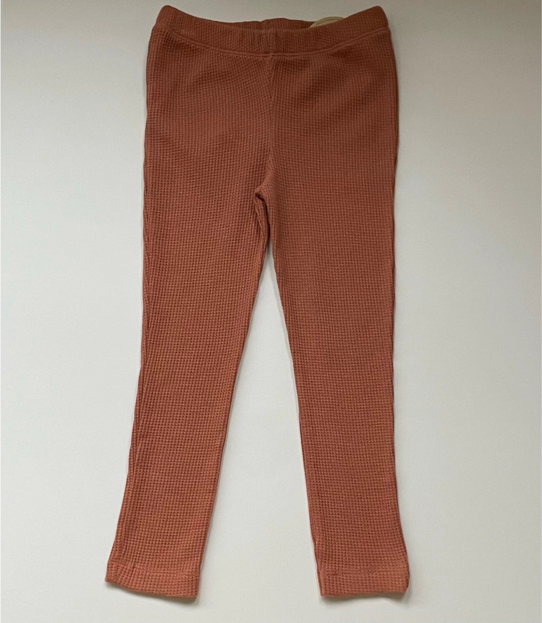 Rust unisex waffle leggings for children