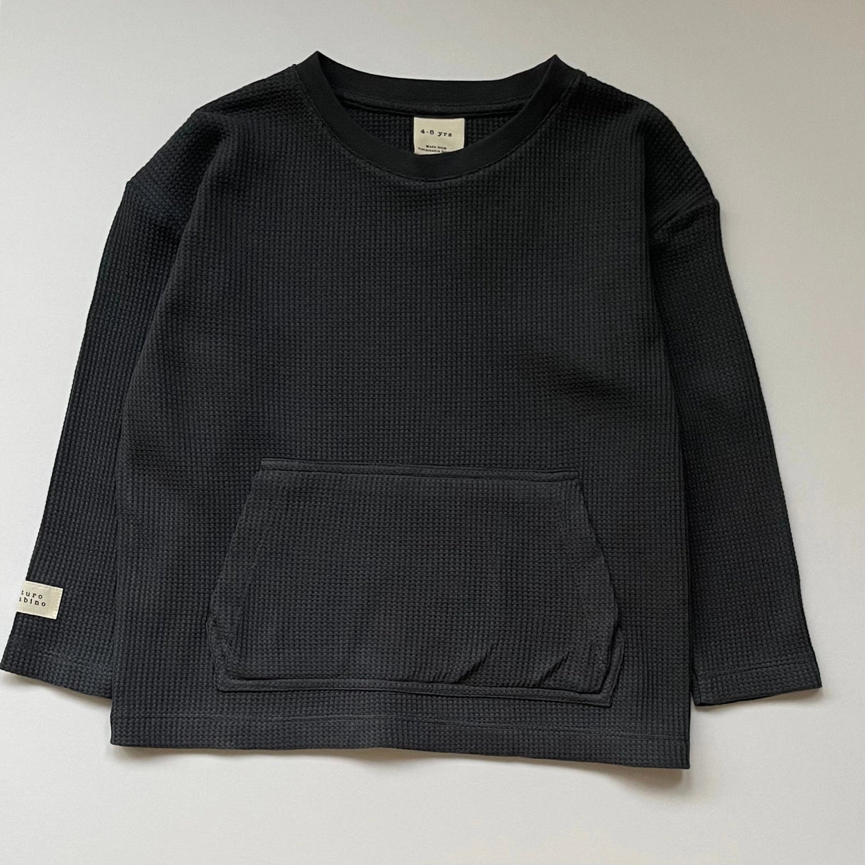 Charcoal unisex waffle top for children