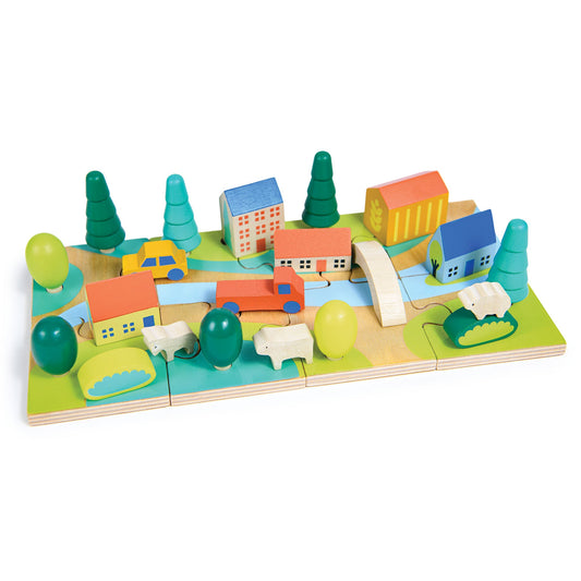 Mentari Tiny Town Wooden Playset Jigsaw
