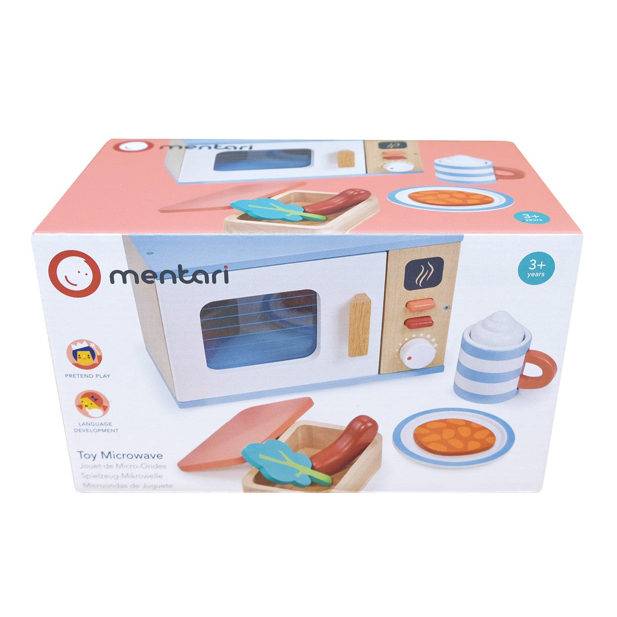 Mentari Wooden Toy Microwave with Play Food