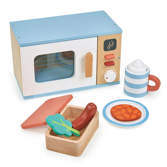 Mentari Wooden Toy Microwave with Play Food
