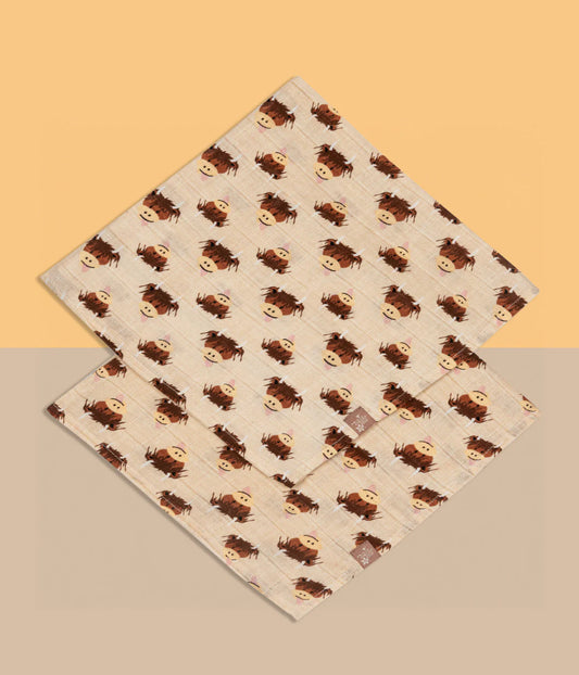 Blade & Rose Neutral Highland Cow Muslin Squares