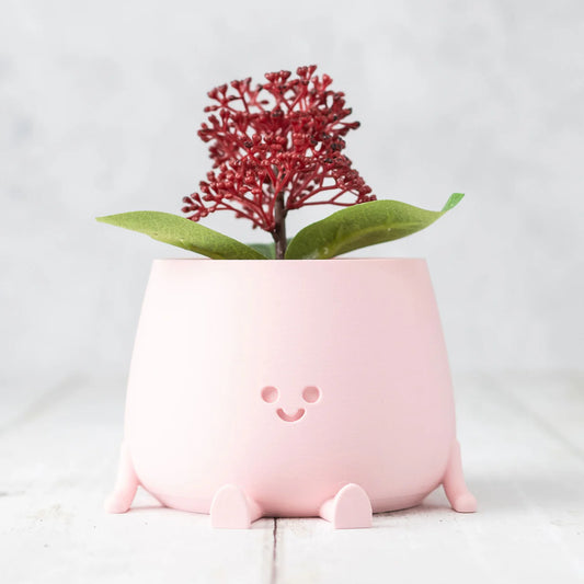 Ingadi Happy Pot Planter in Peach Pink – eco 3D printed plant pot