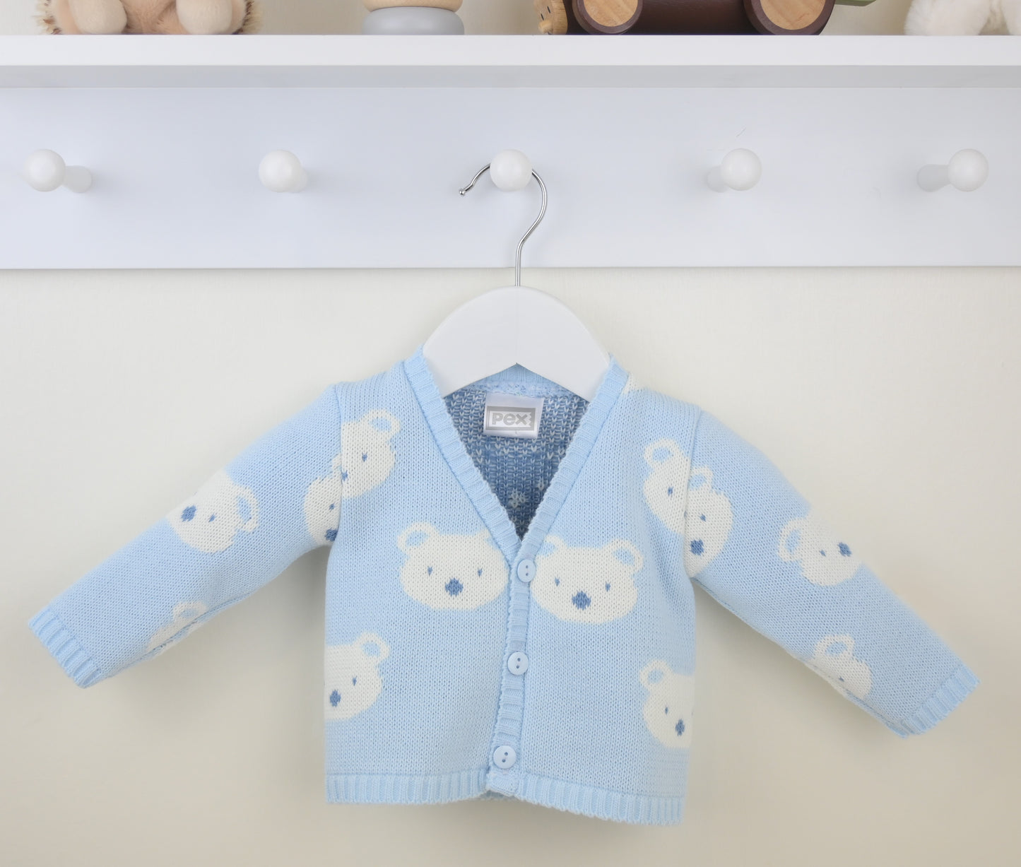 Pex Benny Bear Knit Cardigan - Blue Baby Cardigan