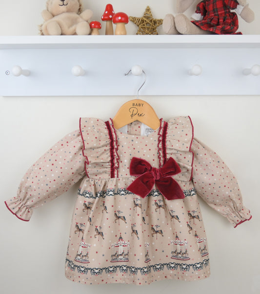 Pex Carousel Dress with matching bloomers – knit baby outfit set