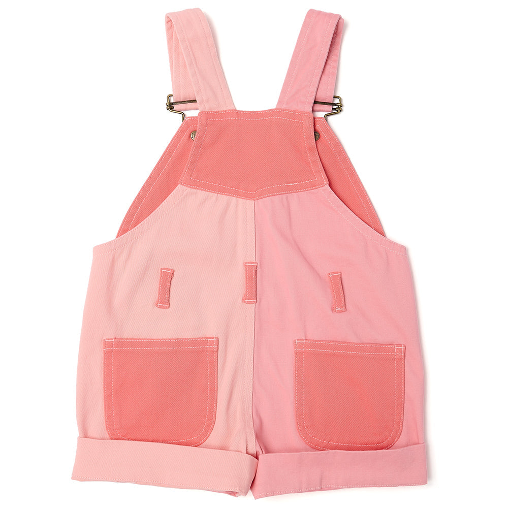Dotty Dungarees Tonal Colourblock Shorts Dungarees - Pink