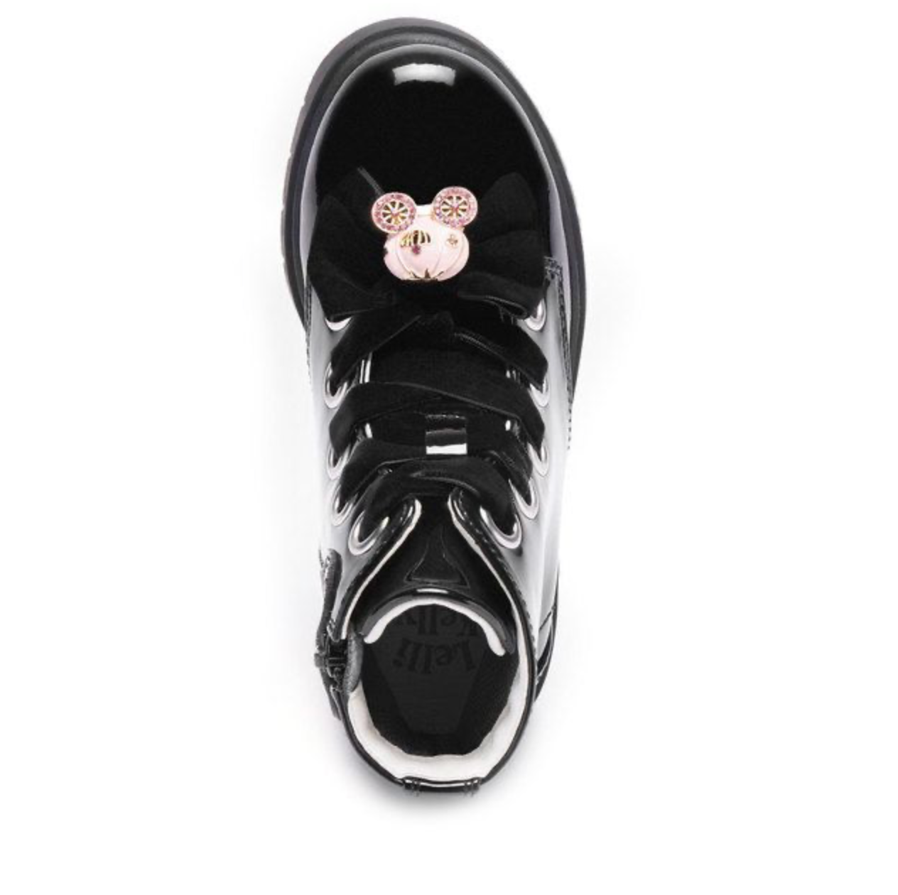 Lelli Kelly Black Patent Girls Boots with Princess Carriage Charm