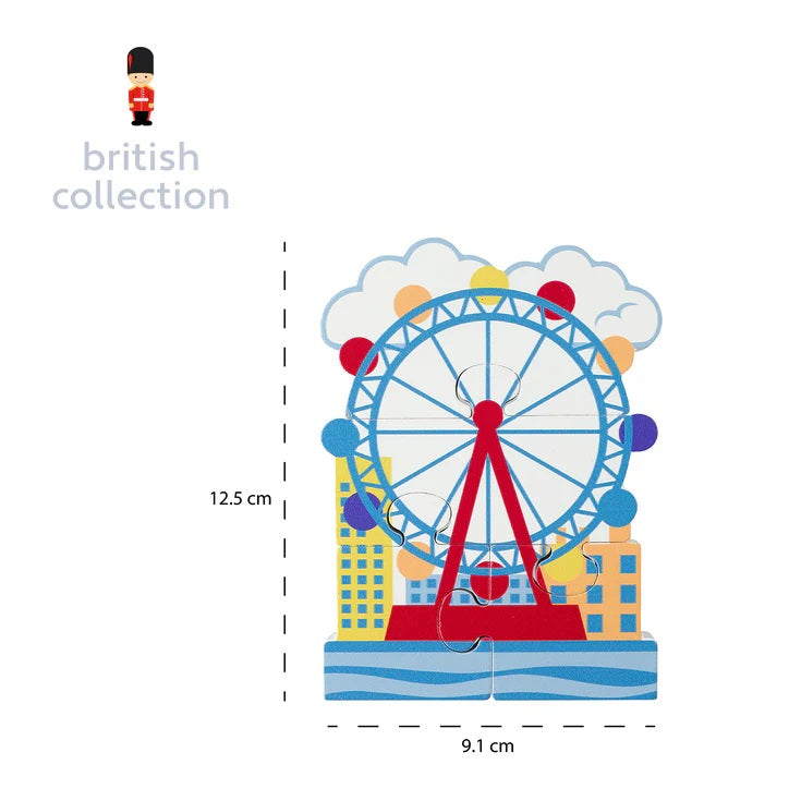 Orange Tree Toys London Eye Wooden Puzzle Size dimensions