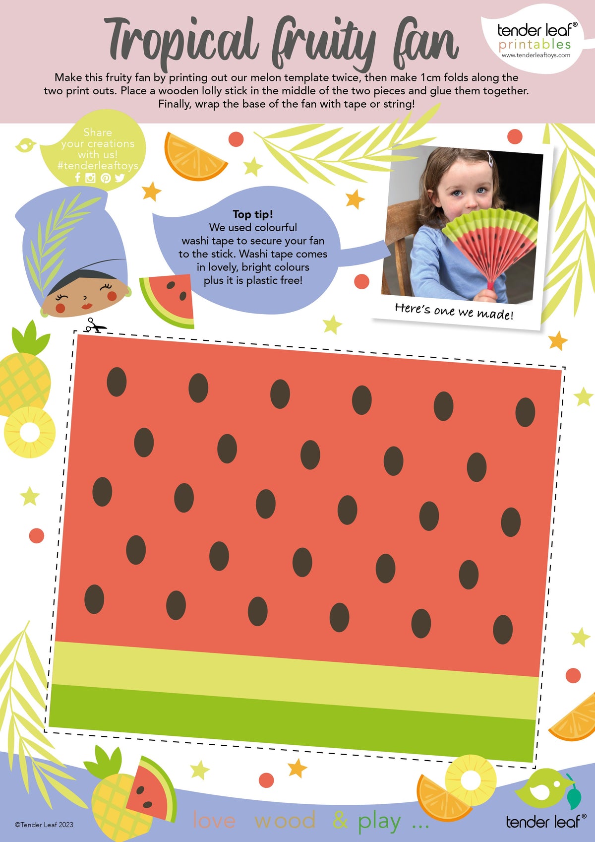 Tender Leaf Tropical Fruit Chopping Board Wooden Toy